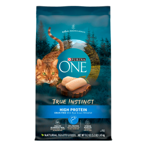 Purina One True Instinct Dry Cat Food Ocean Whitefish, Grain-Free, 3.2 lb Bag