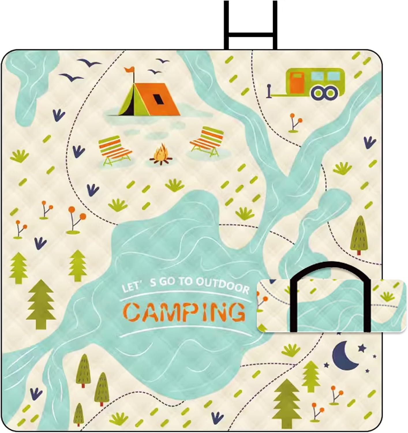 Thickened, multi-layered picnic blanket