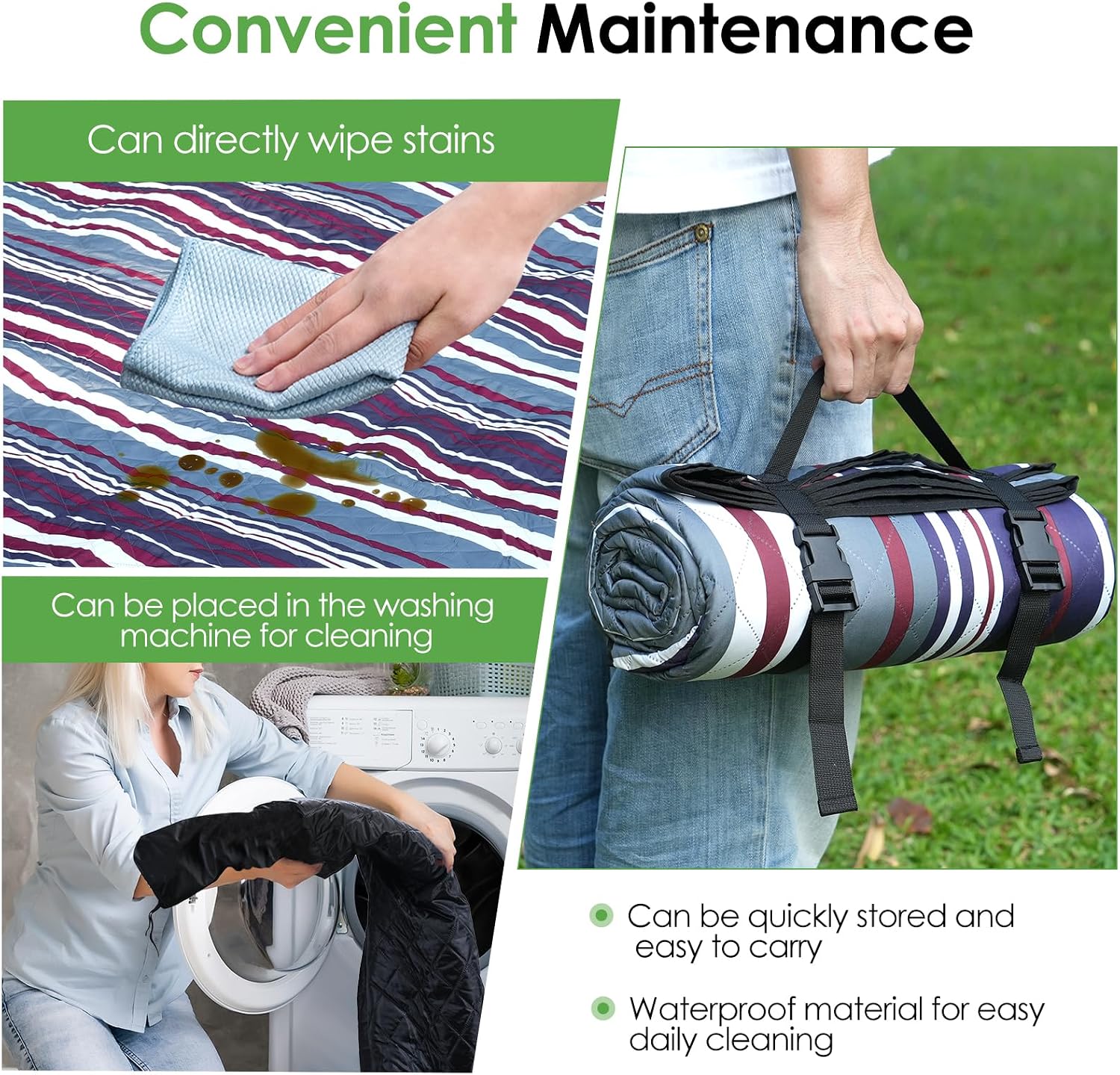 Portable polyester beach mat - Image 2